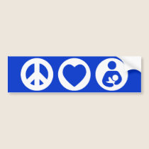 Peace Love Breastfeeding bumper stickers