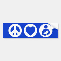 Peace Love Breastfeeding Bumper Sticker
