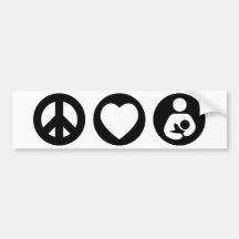Peace Love Breastfeeding Bumper Sticker