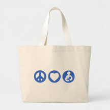 Peace Love Breastfeeding Canvas Bag