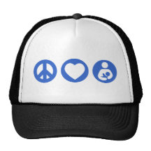 Peace Love Breastfeeding Trucker Hat