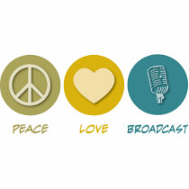 Peace Love Broadcast photo sculptures
