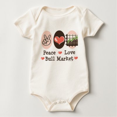 Peace Love Bull Market Baby Bodysuit t shirt
