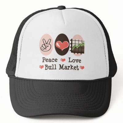 Peace Love Bull Market Hat by GeekTeesGifts