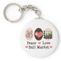 Peace Love Bull Market Key Chain