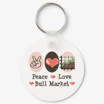 Peace Love Bull Market Key Chain keychains