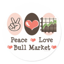 Peace Love Bull Market Stickers