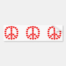 PEACE & LOVE BUMPER STICKERS