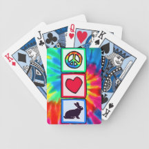 Peace, Love, Bunnies Bicycle Poker Cards