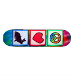 Peace, Love, Bunnies Custom Skate Board