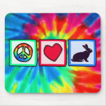 Peace, Love, Bunnies Mouse Pad