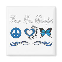 Peace Love Butterflies magnets