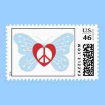 Peace Love Butterfly Postage postage