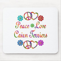 PEACE LOVE CAIRN TERRIERS MOUSE PAD