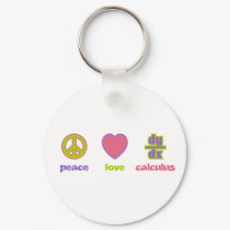 Peace, Love & Calculus Keychain