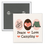 Peace Love Camping Button