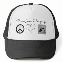 Peace. Love. Camping. hats by whupsadaisy Peace. Love. Camping. hats