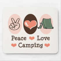 Peace Love Camping Mousepad by HobbyTeesGifts Peace Love Camping Mousepad