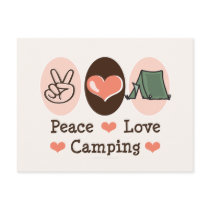 Peace Love Camping Postcard by HobbyTeesGifts Peace Love Camping Postcard
