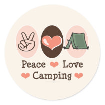 Peace Love Camping Stickers by HobbyTeesGifts Peace Love Camping Stickers