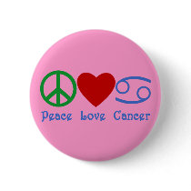 Peace Love Cancer Zodiac Symbol buttons