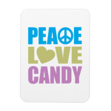 Peace Love Candy Rectangle Magnet