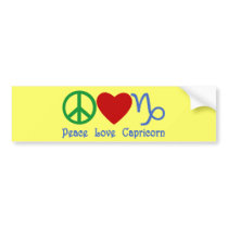 Peace Love Capricorn Zodiac Design bumper stickers