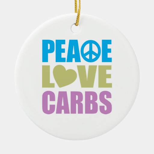 Peace Love Carbs Christmas Ornament