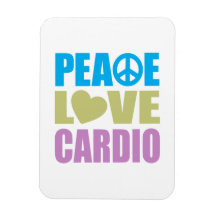 Peace Love Cardio Vinyl Magnets