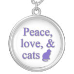 Peace, love, & cats necklace