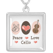 Peace Love Cello Necklace