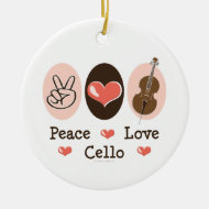 Peace Love Cello Ornament