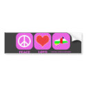 Peace Love Central African Republic bumper stickers