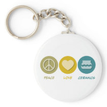 Peace Love Ceramics Keychain