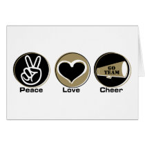 Peace Love Cheer Black/Gold Card