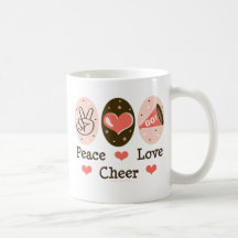 Peace Love Cheer Cheerleader  Mug