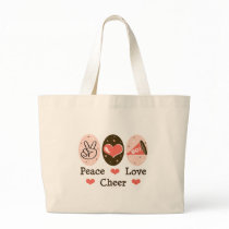 Peace Love Cheer Cheerleading Tote bags