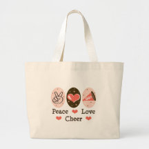 Peace Love Cheer Cheerleading Tote Bag