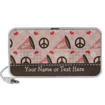 Peace Love Cheer Doodle Speakers Personalized