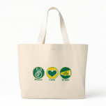 Peace Love Cheer Green/Yellow bags