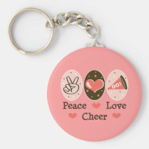 Peace Love Cheer Key Chain