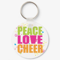 Peace Love Cheer Keychain by ugajill1 Peace Love Cheer Keychain