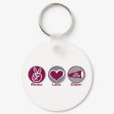 Peace Love Cheer Marron/Grey keychains