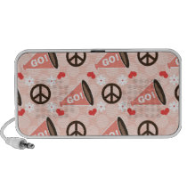 Peace Love Cheer Megaphone Doodle Speakers
