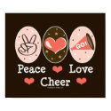 Peace Love Cheer Poster posters by CheerTeesGifts Peace Love Cheer Poster posters