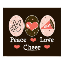 Peace Love Cheer Poster posters by CheerTeesGifts Peace Love Cheer Poster posters