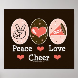 Peace Love Cheer Poster print