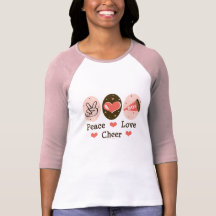 Peace Love Cheer Raglan T shirt
