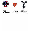 Peace, Love, Cheer t-shirts
