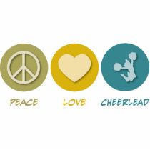 Peace Love Cheerlead photo sculptures